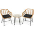 3 Pieces Rattan Furniture Set With Cushioned Chair Table - Serenity Spaces