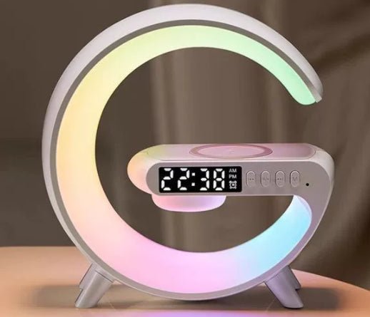 New Intelligent G Shaped LED Lamp Bluetooth Speake Wireless Charger Atmosphere Lamp App Control For Bedroom Home Decor - Serenity Spaces