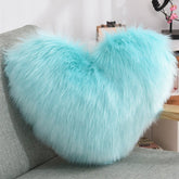 Throw Pillows Heart Shape Long Plush Fluffy Shaggy Cushion Cover Sofa Cushions Decorative Pillow Covers Pillowcase White - Serenity Spaces