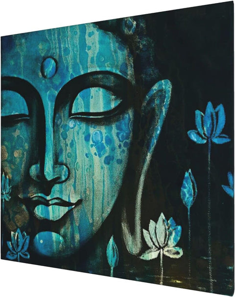 Buddha Wall Art Buddah Decoration Wall Decor Budha Decoration Home Meditation Room Decor Buddha Head Painting Zen Canvas Wall Art for Bedroom Livingroom Office Home Decoration 20X20Inch