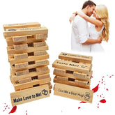 Couple Game Night Intimacy Block Tower Jenga Game Valentine Tumbling Tower Stacking Blocks Game Party Interactive Games 18 - Serenity Spaces