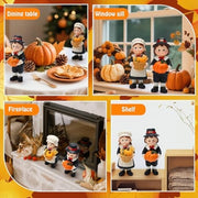 Pack Figurines Thanksgiving Statues Resin Tabletop 2 Fall Pilgrim Couple
