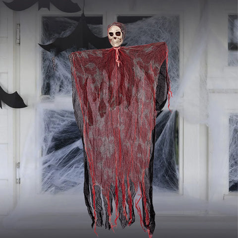 Halloweendecorations, Horror Hanging Skeleton White Gauze Hanging Halloween Props Yard Bar Garden Halloween Decorations for Party and Halloween, Decoración De Halloween