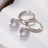 Retro Heart - shaped Pendant Ring Zircon Earrings Simple Style Pendant - Serenity Spaces
