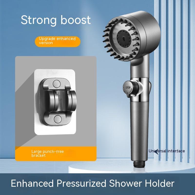 The Third Gear Adjustable Strong Supercharged Shower Head Household Bath Shower Hose Shower Head - Serenity Spaces