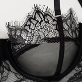 Black Mesh Bra Anti - sagging Lace Sexy Lingerie Set Women - Serenity Spaces