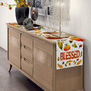 Thanksgiving Table Runner, Thanksgiving Runner for Table Blessed Turkey Thanksgiving Table Decorations for Indoor Outdoor Thanksgiving Decorations 13 X 72 Inch (13" X 72")