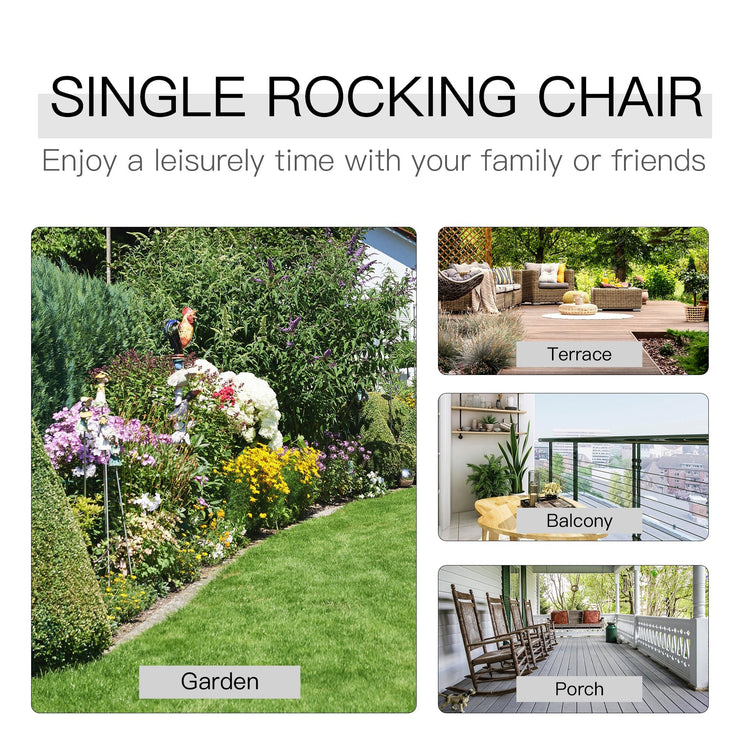 Classic Wooden High - Back Rocker, Carbonized For Garden Serenity & Relaxation, Durable Outdoor Furniture - Serenity Spaces