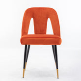 A A Furniture Akoya Collection Modern Contemporary Velvet Upholstered Dining Chair With Nailheads And Gold Tipped Black Metal Legs Orang Set Of 2 - Serenity Spaces