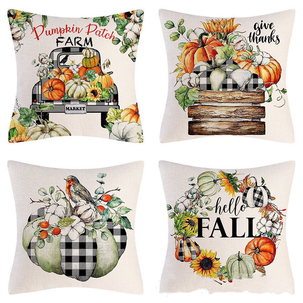 New Autumn Pumpkin Maple Leaf Truck Pillow Cover Home Living Room Backrest Pillow Decoration - Serenity Spaces