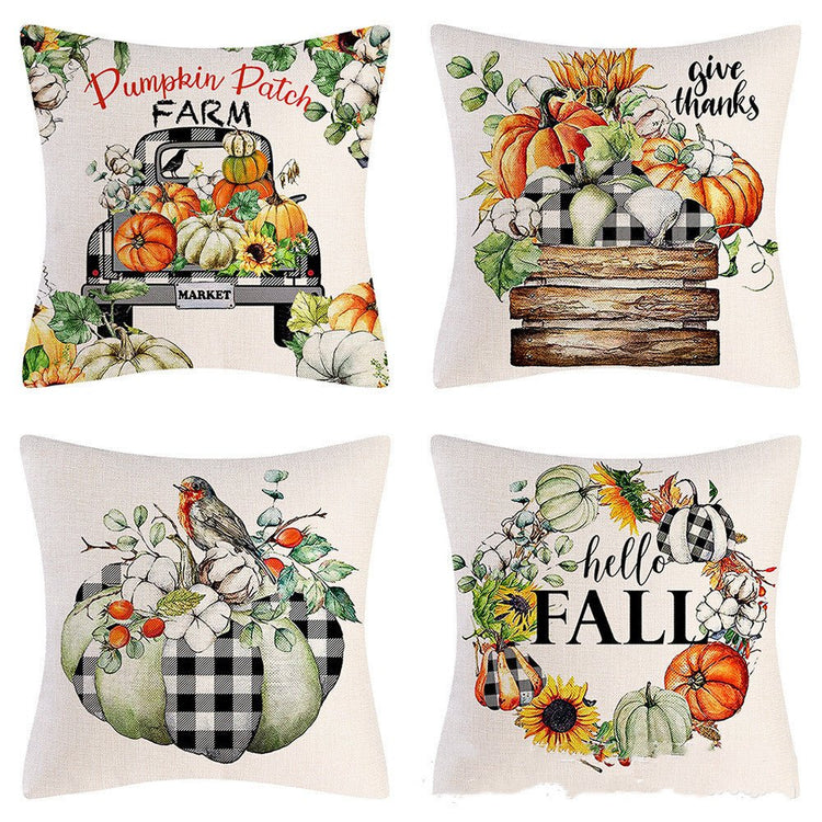 New Autumn Pumpkin Maple Leaf Truck Pillow Cover Home Living Room Backrest Pillow Decoration - Serenity Spaces