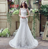 Bride Trailing Wedding Dress Sexy Lace Mermaid Wedding Dress - Serenity Spaces