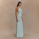 Ins Bodycon Halter Dress Sexy Backless Slim Fit Waist Slimming Maxi Dresses Prom Party Club Clothing For Women - Serenity Spaces