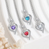 Rose Heart - shaped Necklace With Rhinestones Fashion Everlasting Flower Love Necklace For Women Valentine&