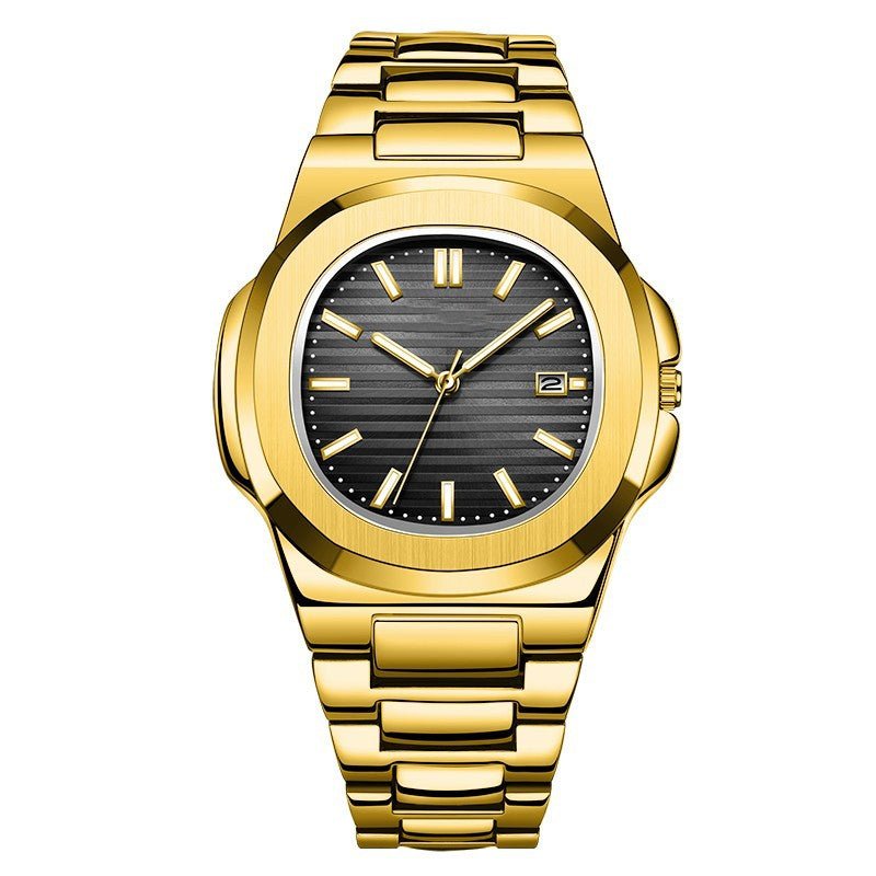Fashion Steel Belt Calendar Luminous Watch Men - Serenity Spaces