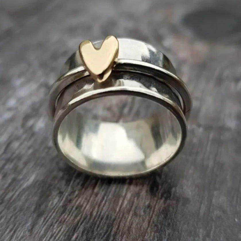 Simple Fashion Peach Heart Rotatable Decompression Ring - Serenity Spaces