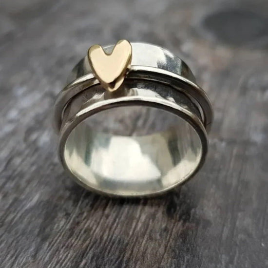 Simple Fashion Peach Heart Rotatable Decompression Ring - Serenity Spaces