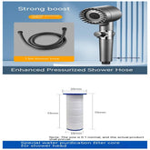 The Third Gear Adjustable Strong Supercharged Shower Head Household Bath Shower Hose Shower Head - Serenity Spaces