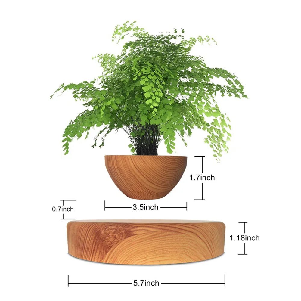 Hot Sale Levitating Air Bonsai Pot Rotation Planters Magnetic Levitation Suspension Flower Floating Pot Potted Plant Desk Decor - Serenity Spaces
