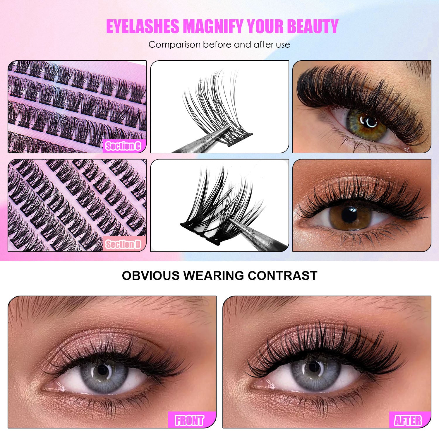 12 Rows Of 150 Segmented Lashes In Clusters - Serenity Spaces