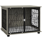 PawHut Indoor Dog Crate Furniture End Table W/ Plush Washable Cushion, Lockable Door, For Medium Dogs - Serenity Spaces