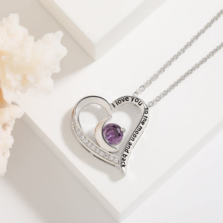 Love Necklace With Rhinestones And Letters Fashion Personality Heart - shaped Necklace Valentine&