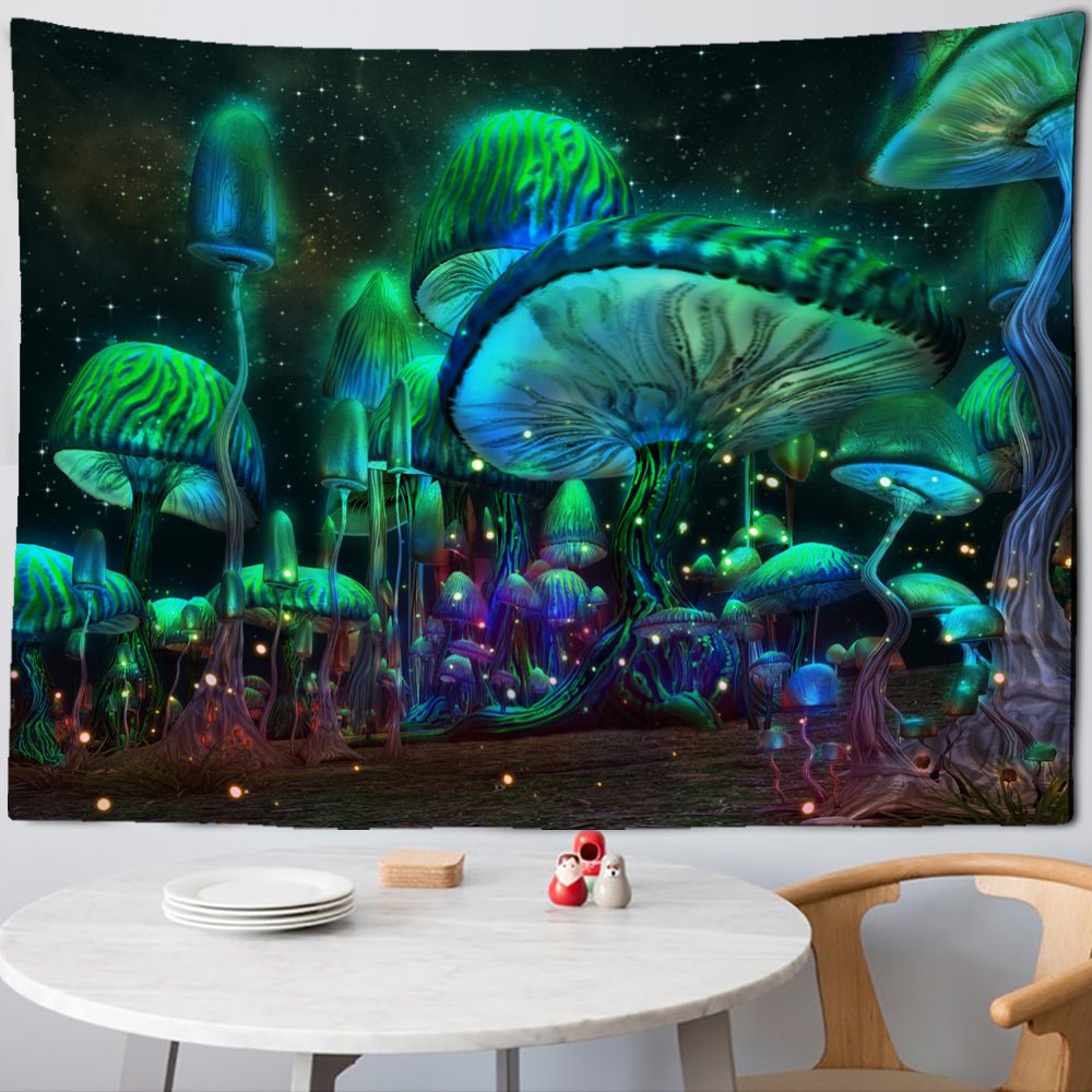 Dream Mushroom Psychedelic Rug Boho Home Decor - Serenity Spaces