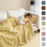 Soft Wind Bubble Velvet Blanket Warm Solid Rabbit Fur Blankets Double - sided Thickening Cover Throw Warm Fur Blanket - Serenity Spaces