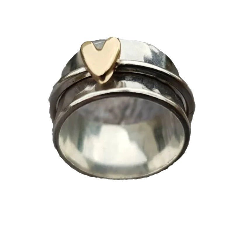Simple Fashion Peach Heart Rotatable Decompression Ring - Serenity Spaces