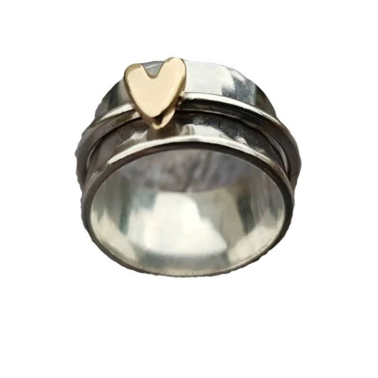 Simple Fashion Peach Heart Rotatable Decompression Ring - Serenity Spaces