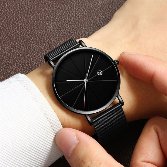 Simple calendar watch male creative waterproof quartz watch - Serenity Spaces