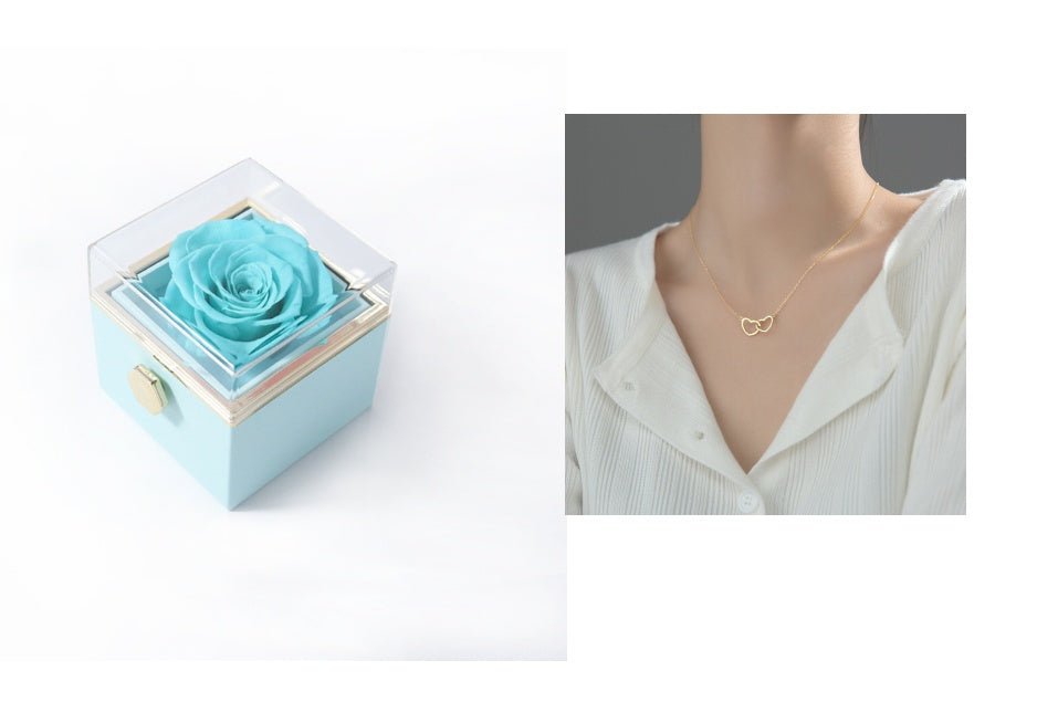 Fashion Acrylic Rotating Rose Jewelry Box - Serenity Spaces