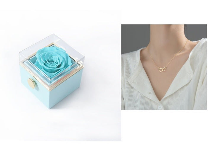 Fashion Acrylic Rotating Rose Jewelry Box - Serenity Spaces