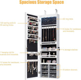 Jewelry Cabinet Armoire, Wall Mount Door Hanging, Lockable Jewelry Organizer with 47.5&