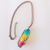 Hot Selling Stone Crystal Pillar Tree Of Life Pendant Ins Fashion Necklace - Serenity Spaces