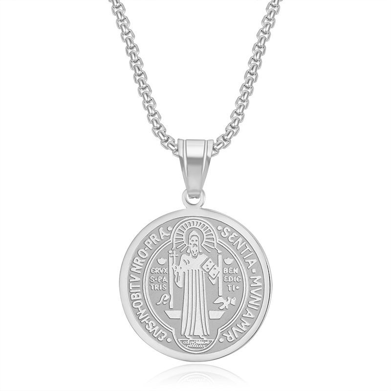 Stainless Steel Priest St Benedict Necklace - Serenity Spaces