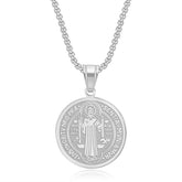 Stainless Steel Priest St Benedict Necklace - Serenity Spaces