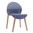 4 - Pack Grey Blue Chairs Red Oak Wood Legs & PP Seat, Indoor Dining & Living Room Furniture Set - Serenity Spaces