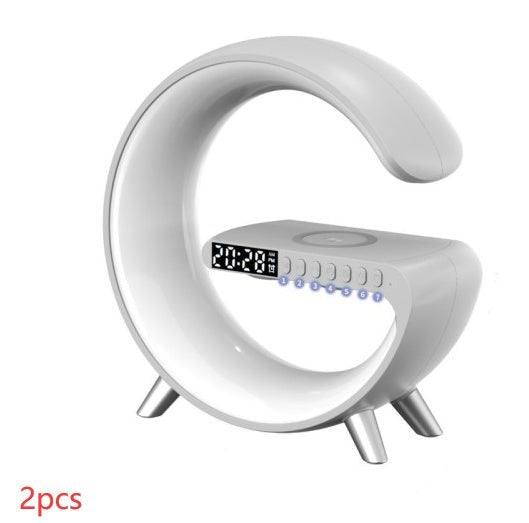 New Intelligent G Shaped LED Lamp Bluetooth Speake Wireless Charger Atmosphere Lamp App Control For Bedroom Home Decor - Serenity Spaces