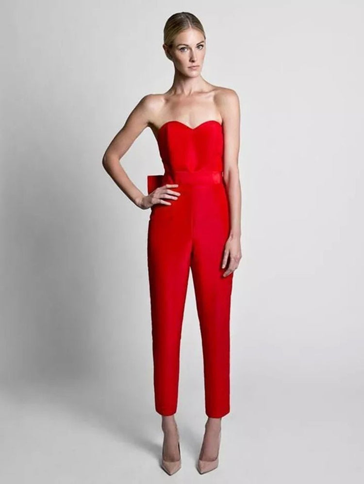 Red Jumpsuit Evening Dresses With - Serenity Spaces