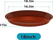 Plant Saucer 18 Inch (16.5 Inch Base), Pack of 6, Large Plastic Flower Plant Saucers Round, Planter Trays for Pots, Plant Tray for Planters 17-18", Plant Saucers 18 Inch (Terracotta Color)
