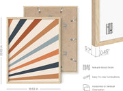 Frame Boho Wall Art - Sun Decor for Bedroom, Mid Century Modern Minimalist Art, Geometric Poster with Beige Frame, 16X20