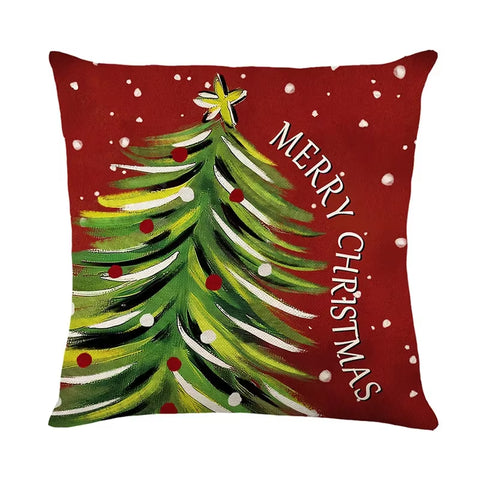 45Cm Christmas Decorations Christmas Cushion Cover Pillowcase 2024 for Home Ornament Xmas New Year Christmas Decor 2025 Home