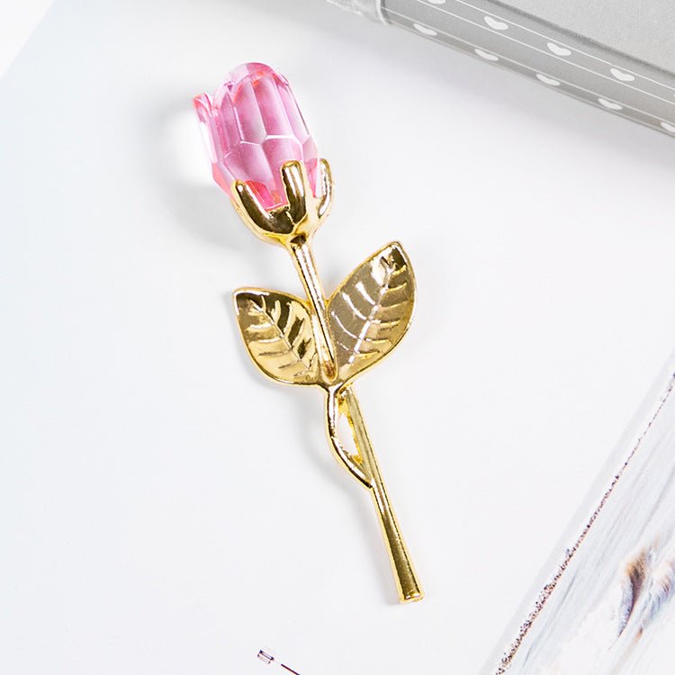 Metal Crystal Rose Decorations - Serenity Spaces