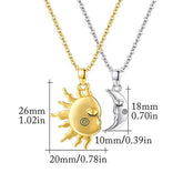 18K Golden Magnetic Sun Star Necklace Fashion Personality Couple Pendant Necklace Valentine&