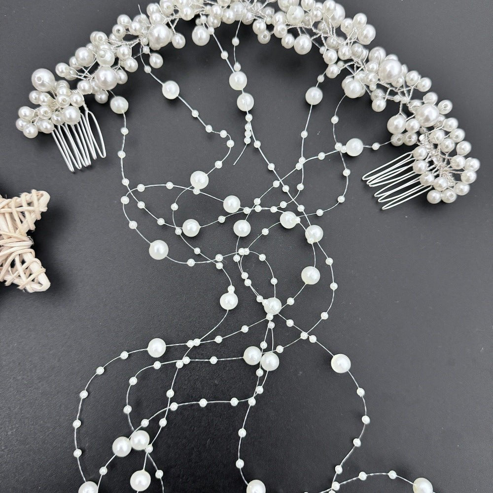 Bride New Hair Accessories Handmade Pearl Headdress - Serenity Spaces