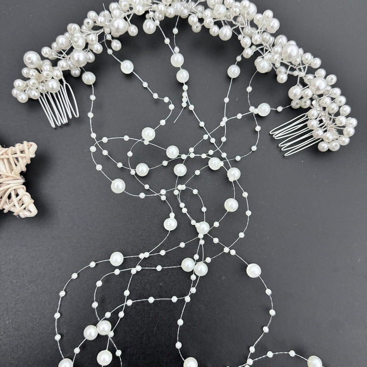 Bride New Hair Accessories Handmade Pearl Headdress - Serenity Spaces