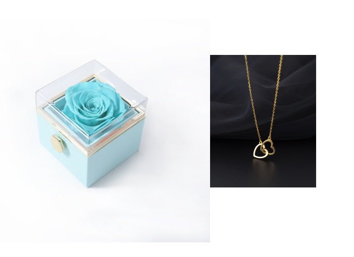 Fashion Acrylic Rotating Rose Jewelry Box - Serenity Spaces