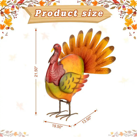 21.5 In. H Thanksgiving Metal Turkey Porch Decor