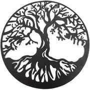 20230 Metal Wall Art Tree Circle of Life round Hanging Sculptures Indoor Living Room Outdoor Garden Patio Decor Black 24 Inch